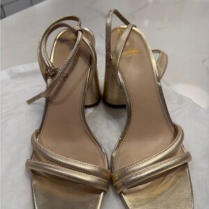 Elegant Gold Strappy Heels